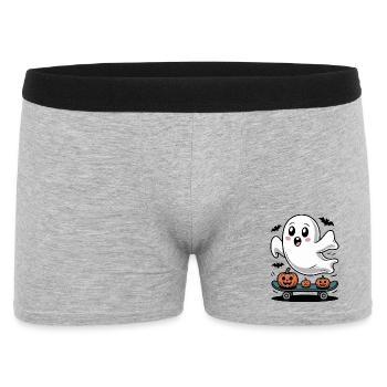 Ghost on Halloween skateboard - Men's Boxer Shorts - heather grey - Front