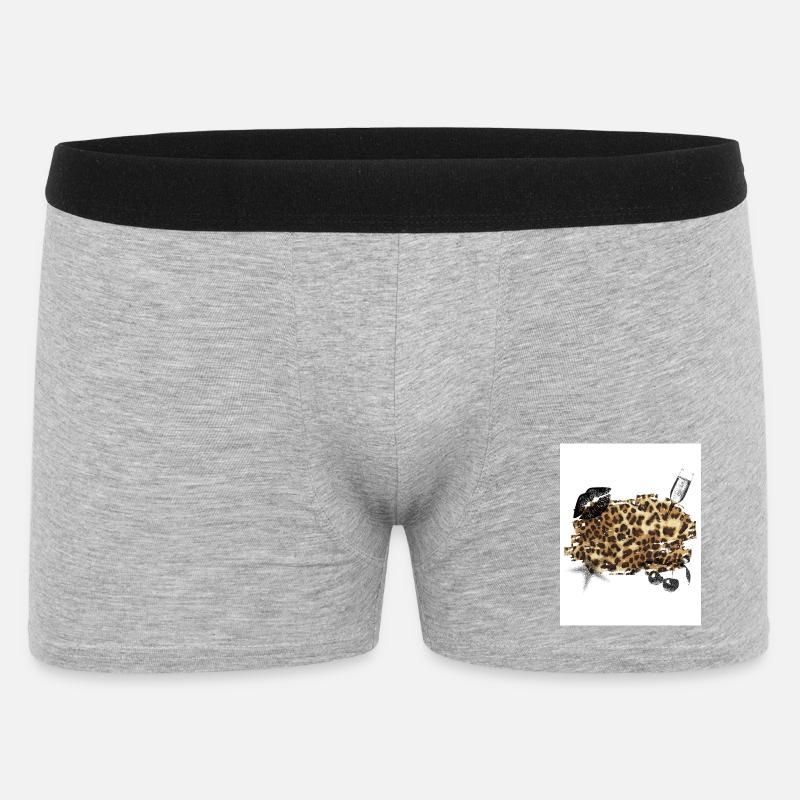 Leopard - Männer Boxer Shorts - Grau meliert