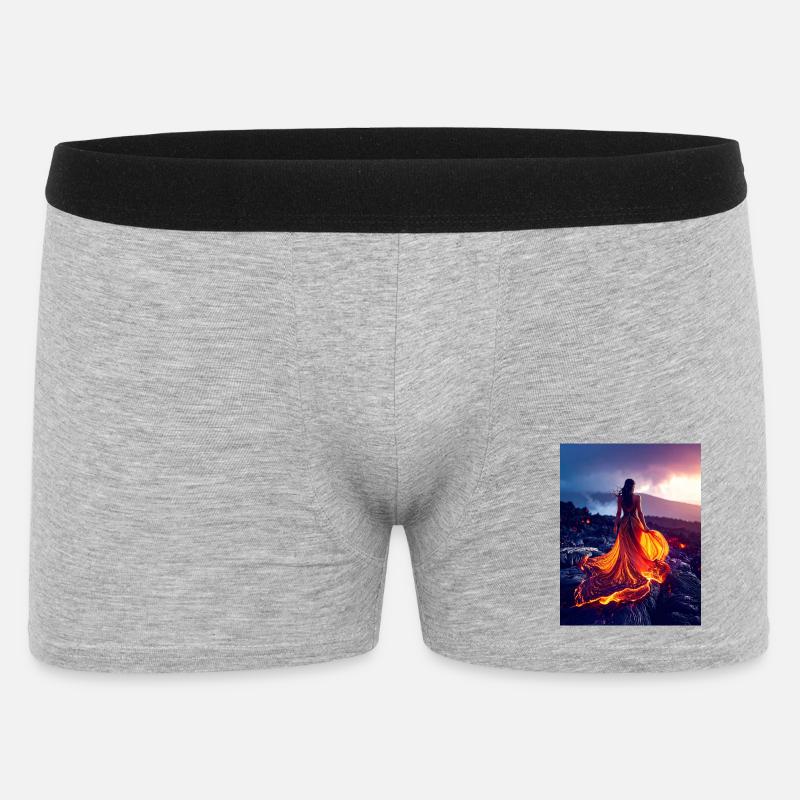 Robe semblable à du feu sur un champ de lave - Boxer Homme - gris chiné