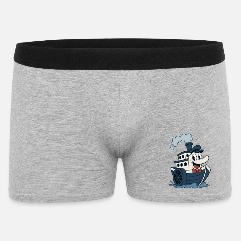 Tolles Vintage-Boot im alten BD-Stil - Männer Boxer Shorts - Grau meliert