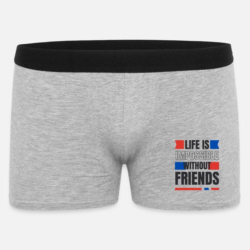 Ein Leben ohne Freunde unmöglich - Männer Boxer Shorts - Grau meliert