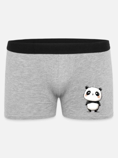 little panda drawing - Men's Boxer Shorts - heather grey