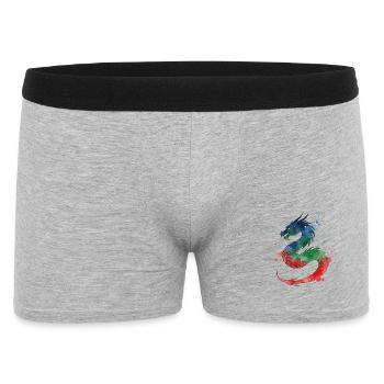Regenbogen-Wasserdrachen Bunter Drache im Aquarell - Männer Boxer Shorts - Grau meliert - Vorne