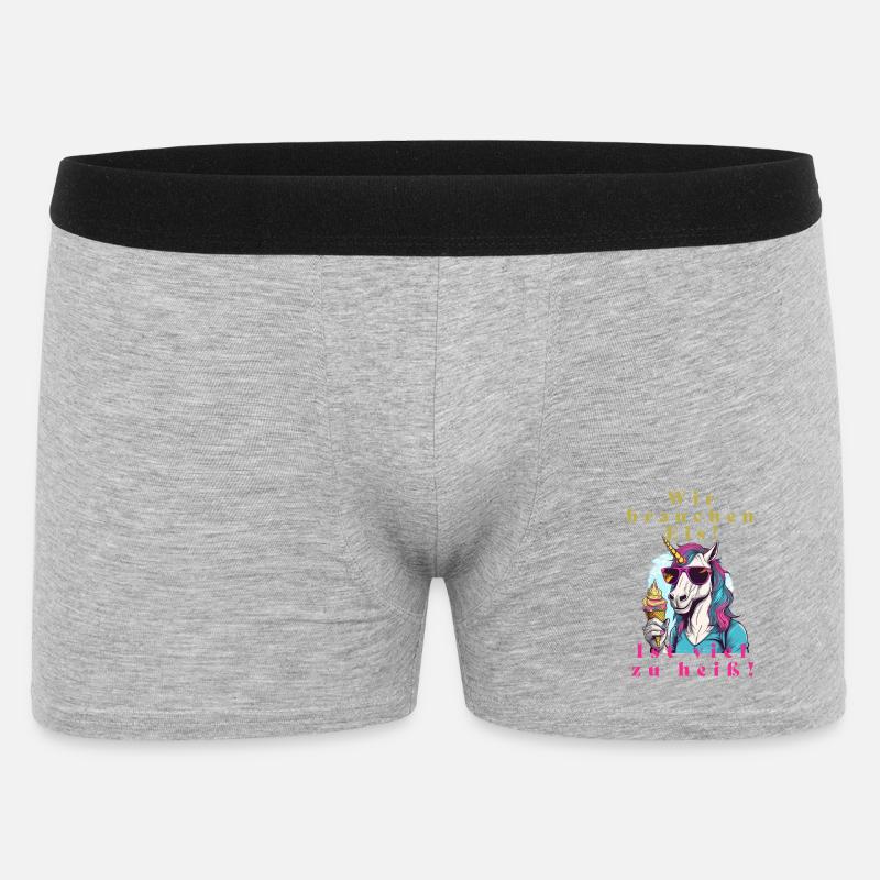 Einhorn Eis vs. Hitze - Männer Boxer Shorts - Grau meliert
