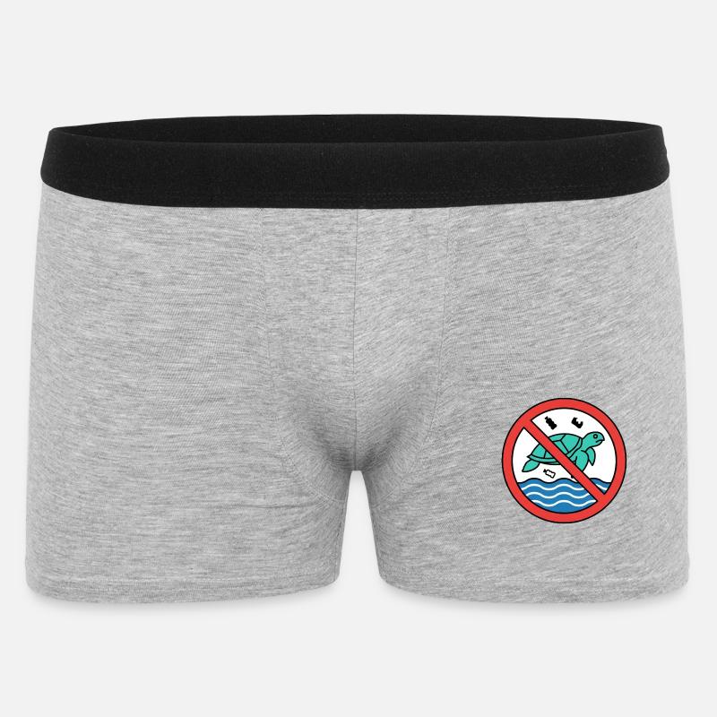 Stop plastic waste! | Save the turtles - Men's Boxer Shorts - heather grey