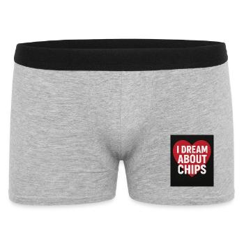 Je rêve de chips en cœur - Boxer Homme - gris chiné - Devant