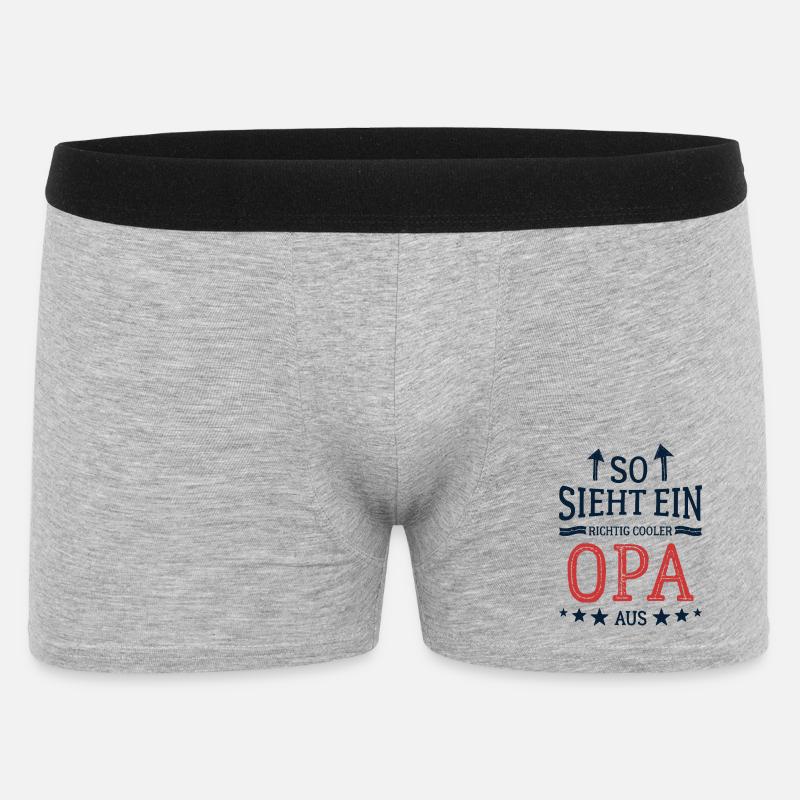 So sieht ein cooler Opa aus Bester Großvater  - Männer Boxer Shorts - Grau meliert