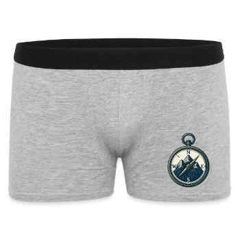Boussole Montagne Trek Azimut Cadeau Rando - Boxer Homme - gris chiné - Devant