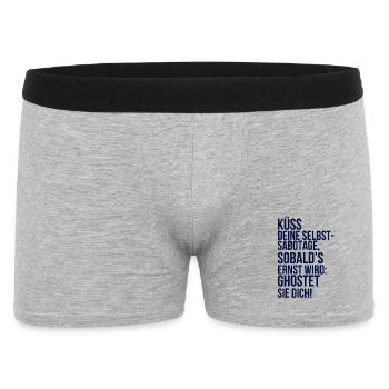 about going wild: Küsse deine Selbstsabotage - Männer Boxer Shorts - Grau meliert - Vorne