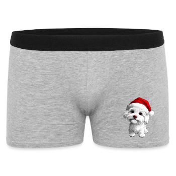 Puppy Christmas - Men's Boxer Shorts - heather grey - Front