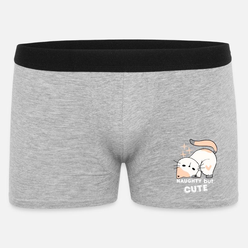 Chat coquin et mignon - Boxer Homme - gris chiné
