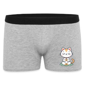 Chat zen Méditatif - Boxer Homme - gris chiné - Devant