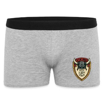 Viking Schildhelm Emblem - Männer Boxer Shorts - Grau meliert - Vorne