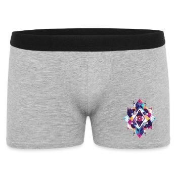 Graphisme graphique Mandala Géométrie Colorée Formes Colorées - Boxer Homme - gris chiné - Devant