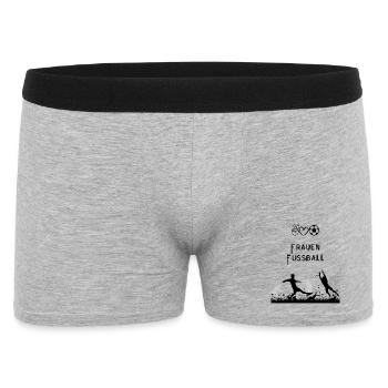 Football silhouette in front of the goal - Men's Boxer Shorts - heather grey - Front