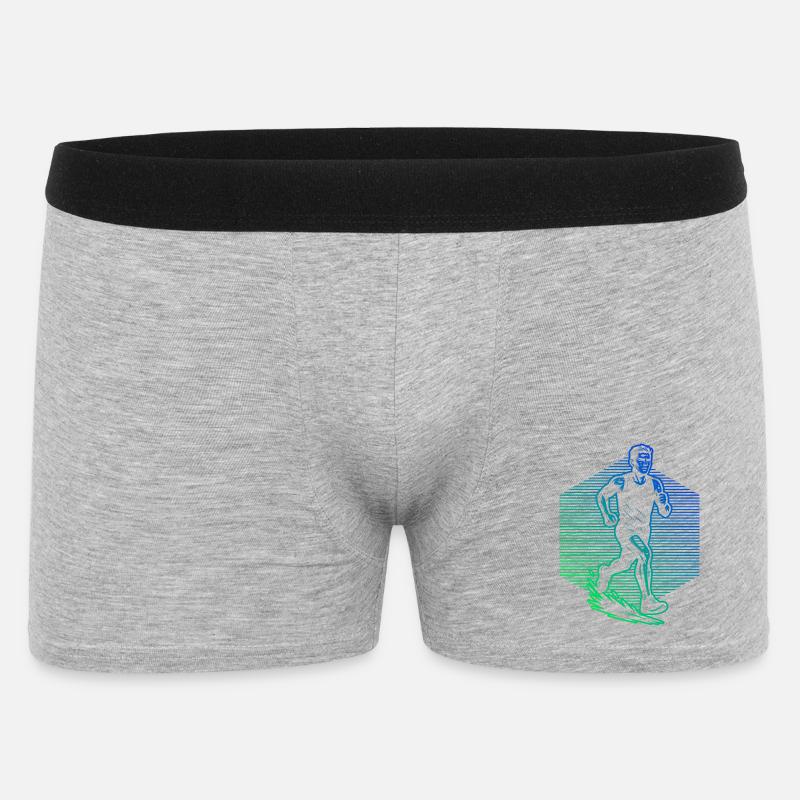 Graphismes de course pour les courses - Boxer Homme - gris chiné