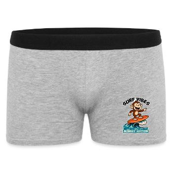 Surf Vibes, monkey edition. Happy surfing monkey - Men's Boxer Shorts - heather grey - Front