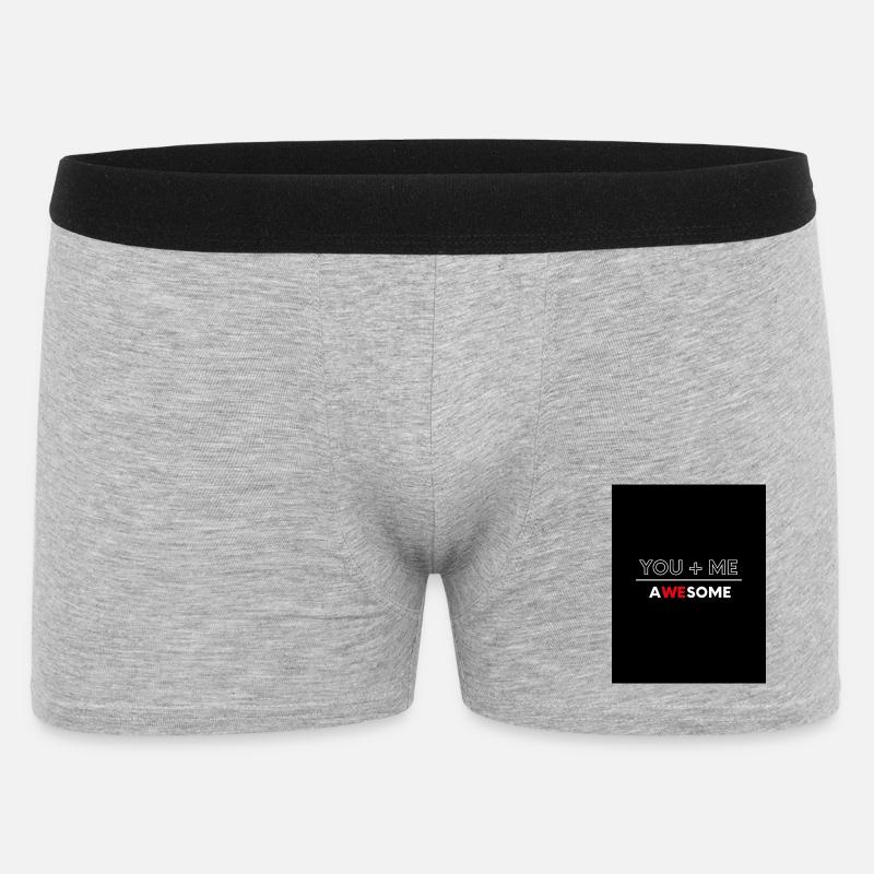 Du Plus Ich Großartig - Männer Boxer Shorts - Grau meliert