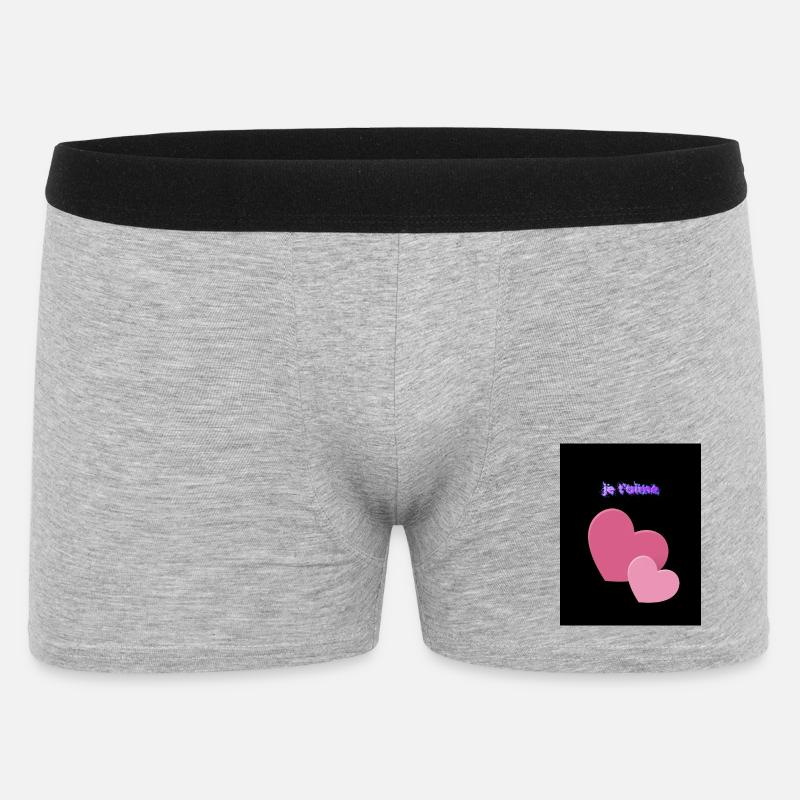 Ich liebe dich - Männer Boxer Shorts - Grau meliert