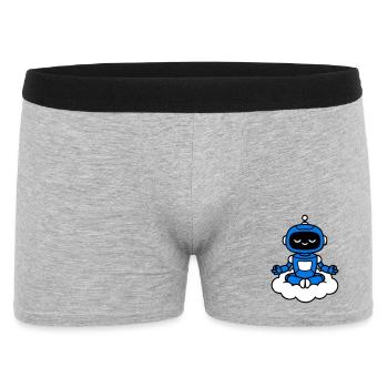 AI Human Fan Club Schwebender Roboter - Männer Boxer Shorts - Grau meliert - Vorne