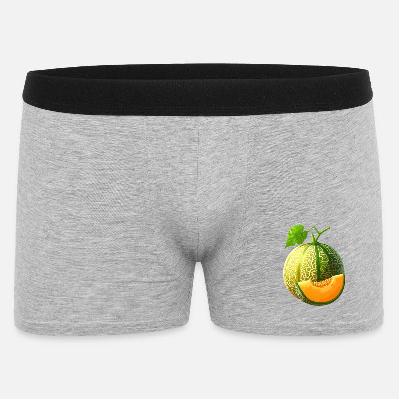 Honigmelone - Männer Boxer Shorts - Grau meliert