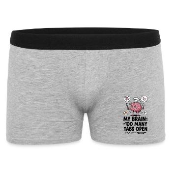 Brain Chef: Zu viele offene Tabs - Männer Boxer Shorts - Grau meliert - Vorne