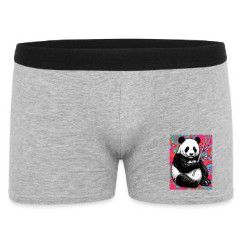 panda - Men's Boxer Shorts - heather grey - Front