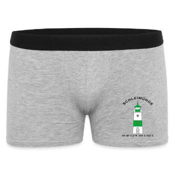 Leuchtturm Schleimünde - Maritim Nordsee Ostsee - Männer Boxer Shorts - Grau meliert - Vorne