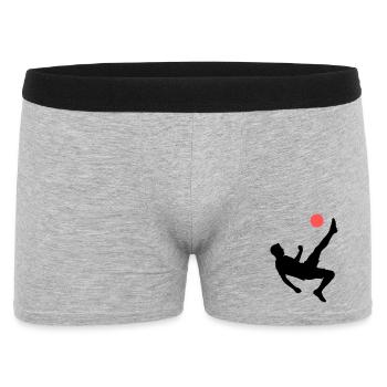 Dynamischer Fallrückzieher Fußball - Männer Boxer Shorts - Grau meliert - Vorne