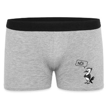 Nö! Specht – Sturer Vogel macht Pause - Männer Boxer Shorts - Grau meliert - Vorne