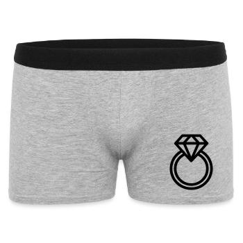 Diamantring - Männer Boxer Shorts - Grau meliert - Vorne