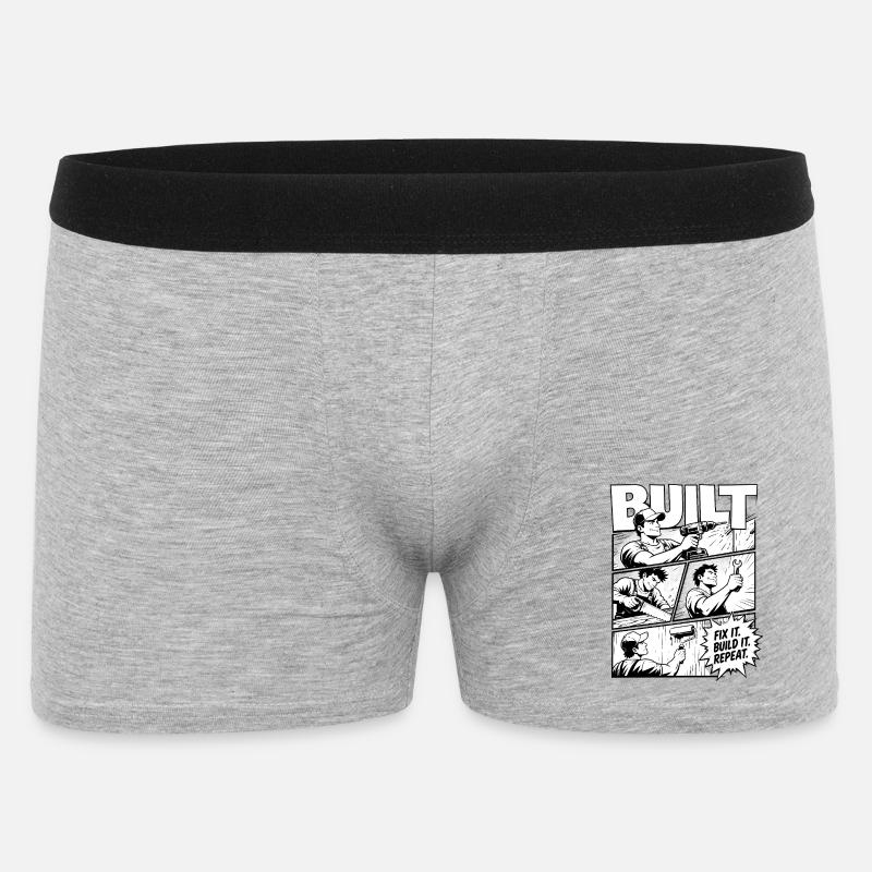 Construis, répare-le, recommence, recommence - Boxer Homme - gris chiné