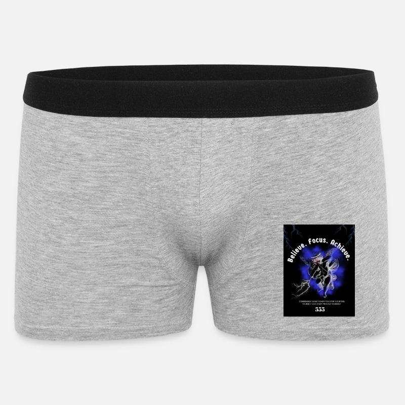 Back_andWhite_IllustrationT-HemdGlaubInSich Selbst - Männer Boxer Shorts - Grau meliert