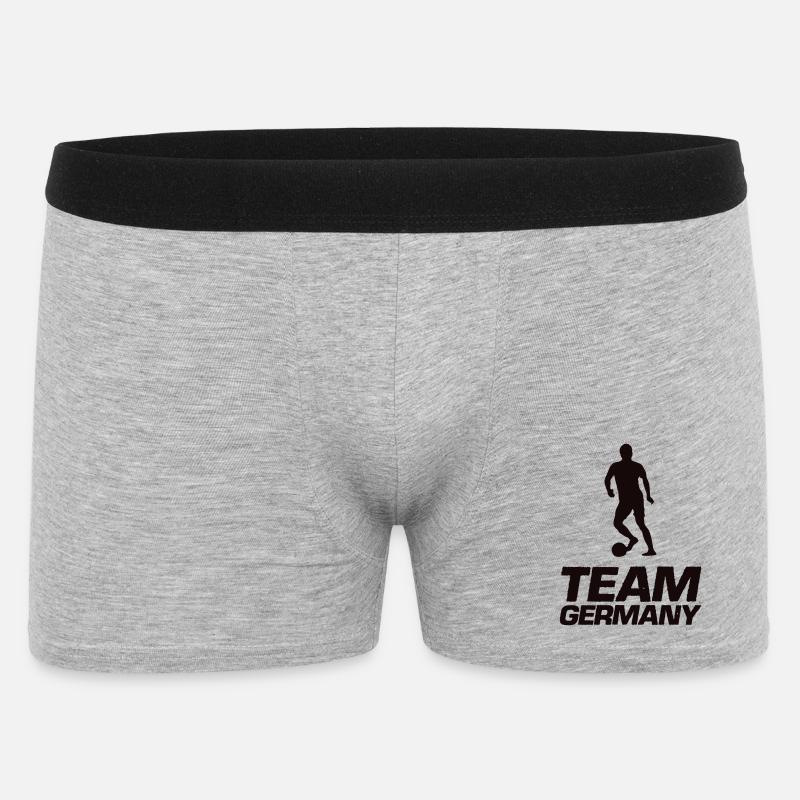 TeamGermany Silhouette Kick - Männer Boxer Shorts - Grau meliert