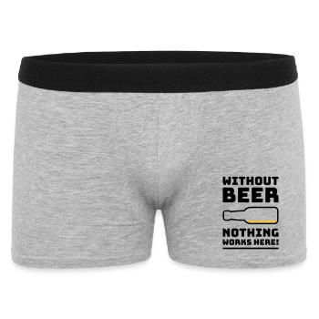 Sans bière, rien ne marche ici ! (BOIRE DE 2C) - Boxer Homme - gris chiné - Devant