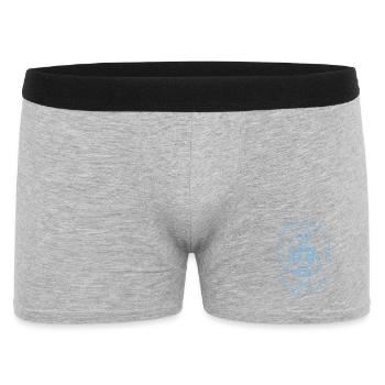 Halb Krankenschwester, halb Kaffee, lustiges Pflegeleben - Männer Boxer Shorts - Grau meliert - Vorne