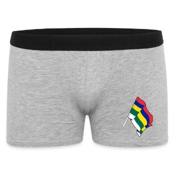 Terschelling-Flagge – Inselstolz - Männer Boxer Shorts - Grau meliert - Vorne