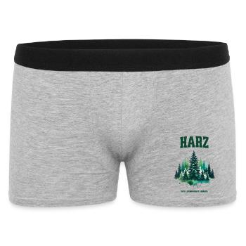 Harz - Wo Legenden leben, Waldliebe Wander Shirt - Männer Boxer Shorts - Grau meliert - Vorne