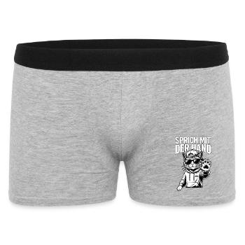 Coole Stadt Katze - Männer Boxer Shorts - Grau meliert - Vorne