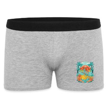 Caméléon tropical - Boxer Homme - gris chiné - Devant