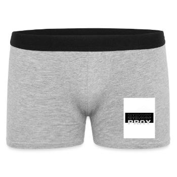 Pray Echo Geometrischer Text - Männer Boxer Shorts - Grau meliert - Vorne