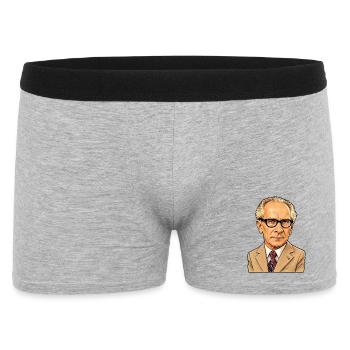 Erich Honecker Karikatur (freigestellt) - Männer Boxer Shorts - Grau meliert - Vorne
