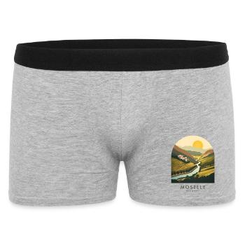 Mosel Germany | Vintage River Valley Poster - Männer Boxer Shorts - Grau meliert - Vorne