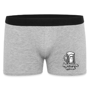 Trinkpause Bier - Männer Boxer Shorts - Grau meliert - Vorne