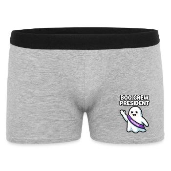 Boo Crew President Halloween Geist - Männer Boxer Shorts - Grau meliert - Vorne