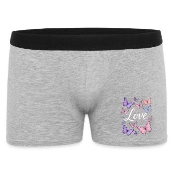 Lila Liebe: Schmetterlingszauber - Männer Boxer Shorts - Grau meliert - Vorne