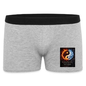 Feuer und Eis YinYang: Asche - Männer Boxer Shorts - Grau meliert - Vorne