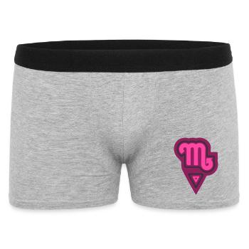 Tierkreis, Stammesskorpion und Wasser - Männer Boxer Shorts - Grau meliert - Vorne