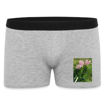 Hyazinthen Rosengarten Muster - Männer Boxer Shorts - Grau meliert - Vorne