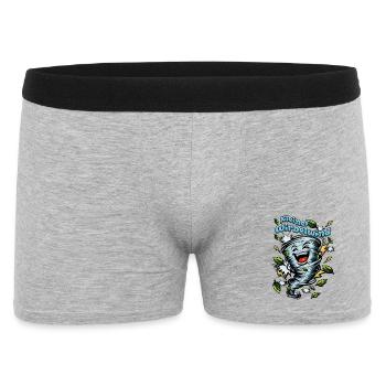 Kleiner Wirbelwind Lachender Tornado - Männer Boxer Shorts - Grau meliert - Vorne